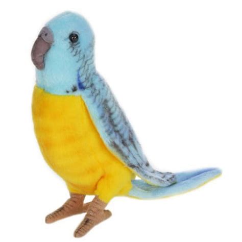 Hansa Plush Budgie Blue And Yellow Parakeet 6
