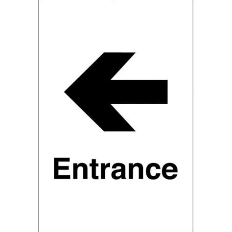 Entrance Arrow Left Signs From Key Signs Uk