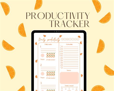 Productivity Tracker Pdf Schedule Planner Printable Daily Etsy