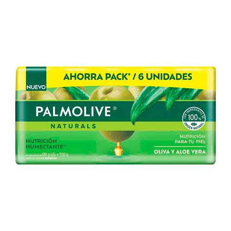 Jabón De Tocador Palmolive Naturals Oliva Y Aloe 6 Pzas De 120 G Cu