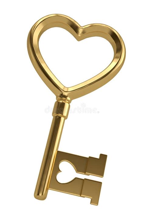 Gold Key Vintage Heart Stock Illustrations 496 Gold Key Vintage Heart