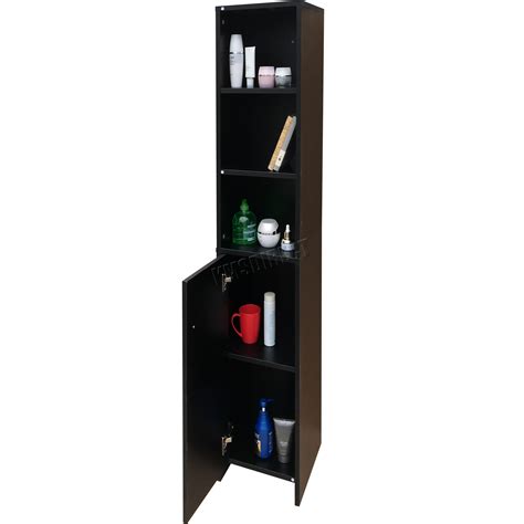 This cabinet offers plenty of storage space with open shelves and multipurpose usage: FoxHunter Wall Mount Wooden Bathroom Cabinet Tall Shelving ...