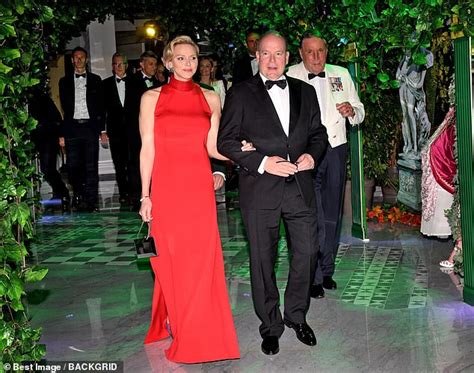 Lady In Red Princess Charlene Of Monaco Stuns In Silk Evening Gown At Grand Prix Gala Daily