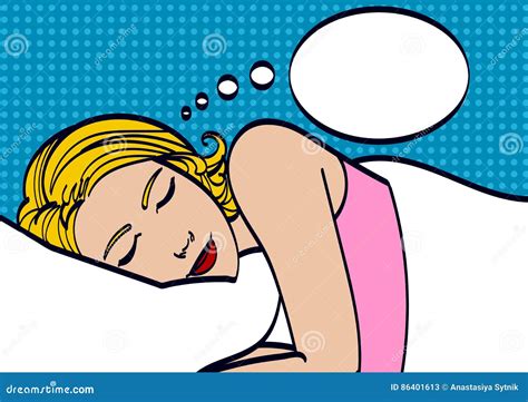 Beautiful Girl Sleeps In The Bedroompop Art Girl Advertising Poster Comic Womanpop Art
