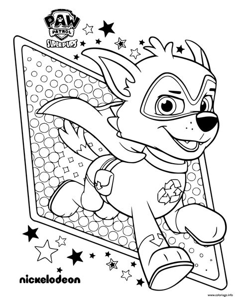 Coloriage Paw Patrol Mighty Pups Dessin Pat Patrouille La Super