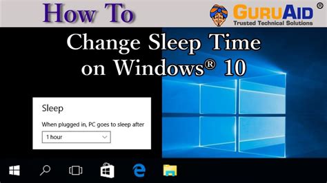 How To Change Sleep Time On Windows 10 Guruaid Youtube