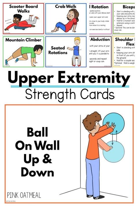Upper Extremity Strengthening Cards And Printables For Kids Pink