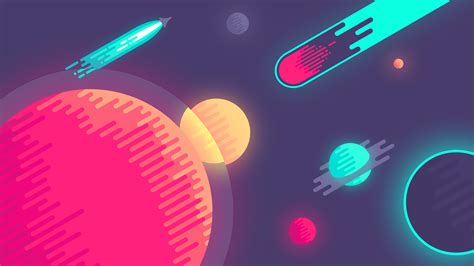 Space Kurzgesagt Styled 1920 1080 Wallpaper Space Space