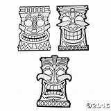 Tiki Coloring Mask Pages Totem Printable Pole Color Masks Kids Crafts Drawing Hawaiian Luau Party Print Getdrawings Da Graduation Own sketch template
