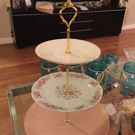 How To Make A Vintage 3 Tier Cup Cake Plate Wedding Stand Diy Etsy