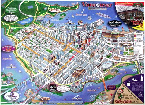 Vancouver Downtown Map Vancouver Bc Vancouver Map Downtown