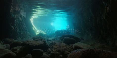 Rocks Underwater Inside A Sea Cave Stock Image Image Of Background
