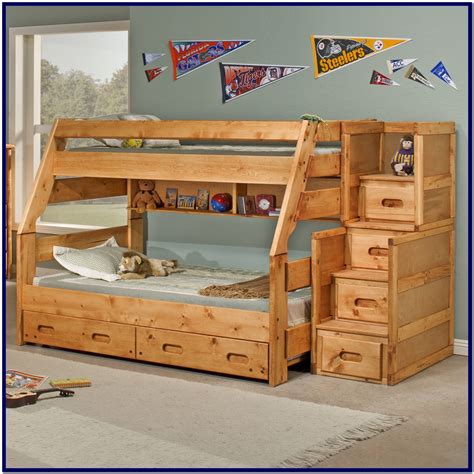 Full Size Loft Bed With Stairs Plans Bedroom Home Decorating Ideas