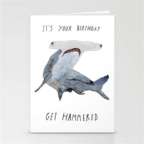 Birthday Hammerhead Stationery Cards By Ali Hunter Society6
