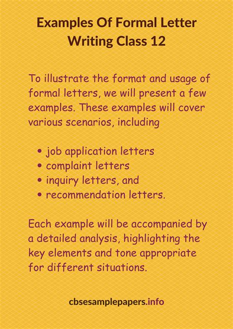 Formal Letter Writing Class 12 Format Examples Topics Exercises