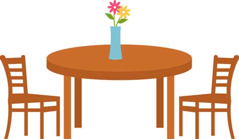 Table With Vase And Chairs Clipart Free Download Transparent Png