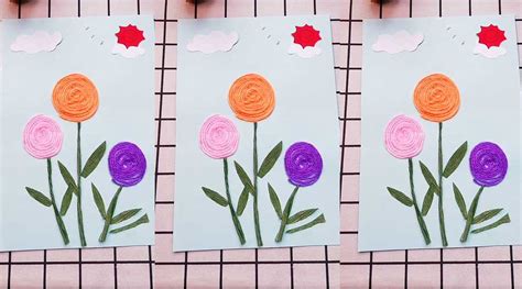 How To Make A Yarn Painting Art Of Flowers Diy Art Pins