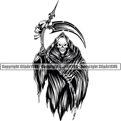 Grim Reaper Skeleton Killer Skull Sickle Blade Death Evil Kill Etsy