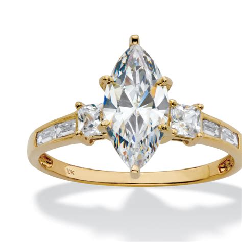 Palmbeach Jewelry Marquise Cut Cubic Zirconia Engagement Ring With