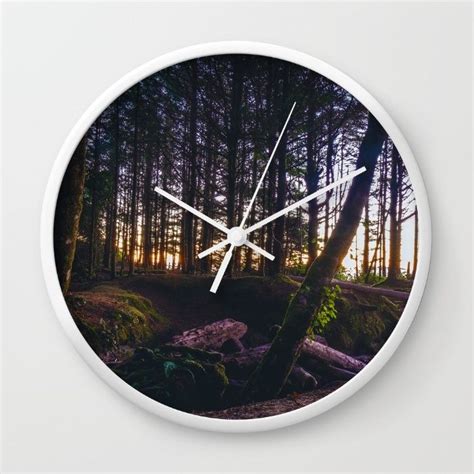 Wooded Tofino Wall Clock By Mixed Imagery Society6 Wall Clock