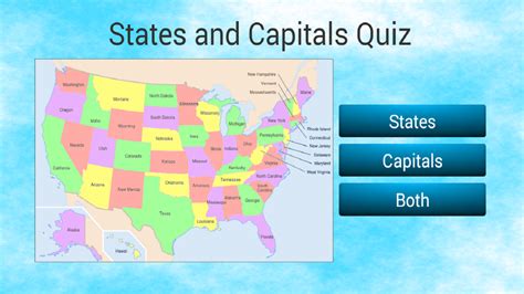 Drab Usa Map States And Capitals Quiz Free Images