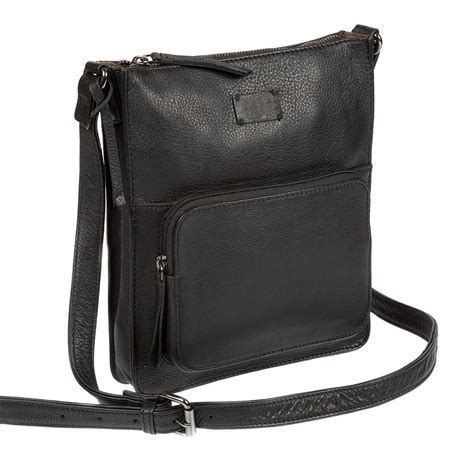 Black Leather Cross Body Shoulder Bag