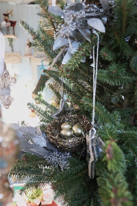 Botanic Bleu Birds Nest In Christmas Tree Table Top Tree
