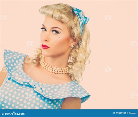 Blond Pin Up Young Woman Stock Photo Image Of Blond 39393708