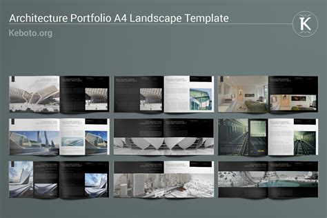 Architecture Portfolio A4 Landscape | Creative Templates ~ Creative Market