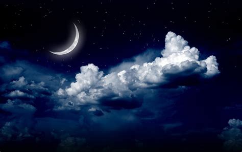 Фото Природа Луна Небо Ночь Облака Ночное небо Природа Облака