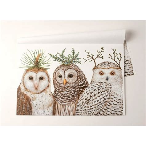 Winter Owls Paper Placemat Set30 American Made