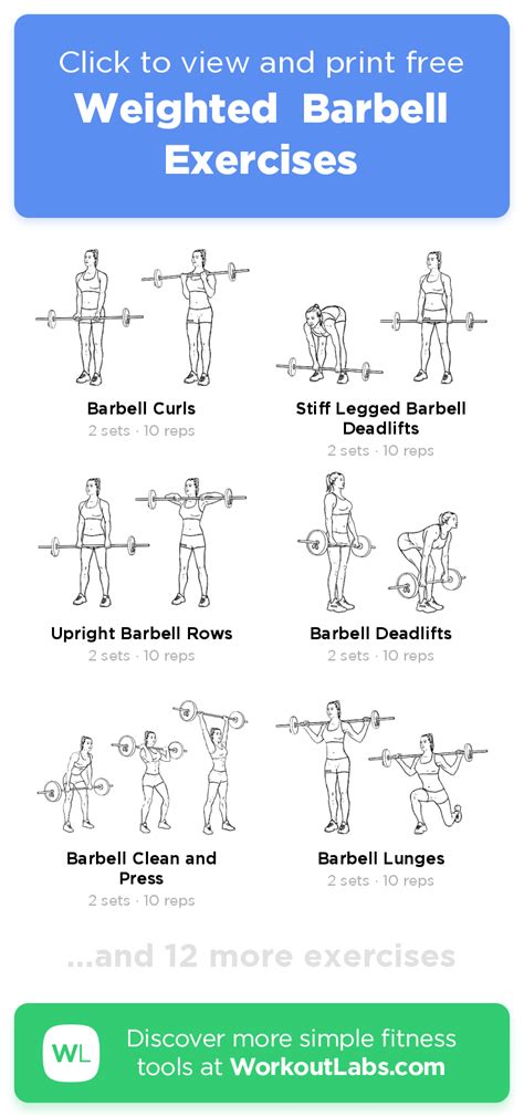 Weighted Barbell Exercises · Free Workout By Workoutlabs Fit Artofit