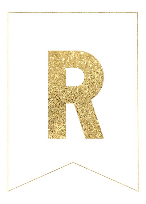 Gold Free Printable Banner Letters Paper Trail Design 8 Inch