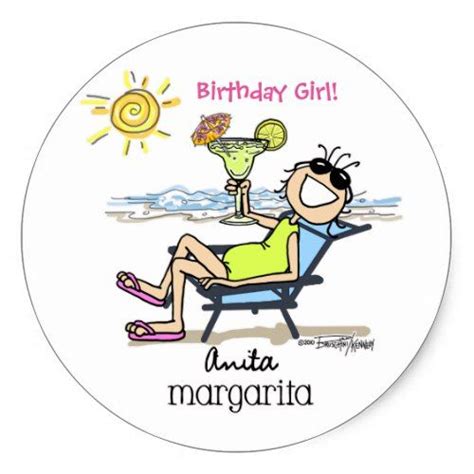 Birthday Margarita Girl Sticker Girl Stickers Birthday