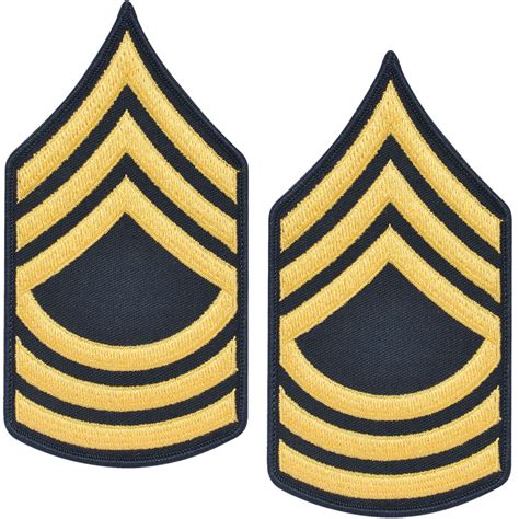 Army Master Sergeant Chevrons Female Blue Gold 1 Pr
