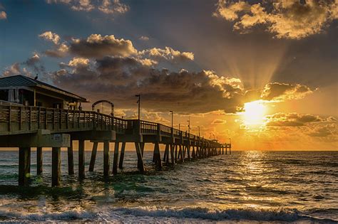 Get started on your flooring project today! Florida Sunrise At Dania Beach Pier Photograph by Donald ...
