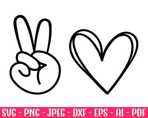Peace Love Svg Peace And Love Svg File Peace Sign Svg Peace Hand Svg Svg Files For Cricut