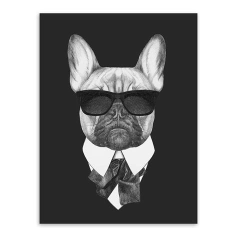 Black And White Fashion Mafia Hipster Animals Dog Cat Posters Prints