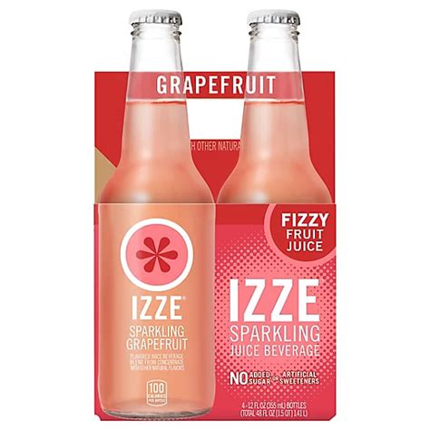 Izze Beverage Sparkling Grapefruit 4 12 Fl Oz Shaws