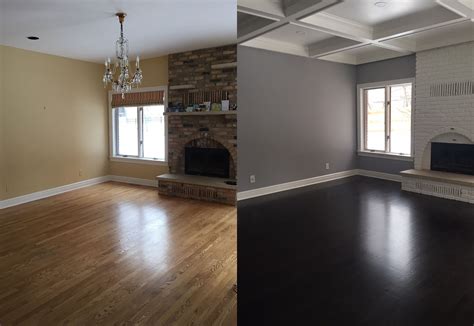 Shaw hardwood flooring can be installed several different ways. Another "before and after" set of photos of our hearth ...