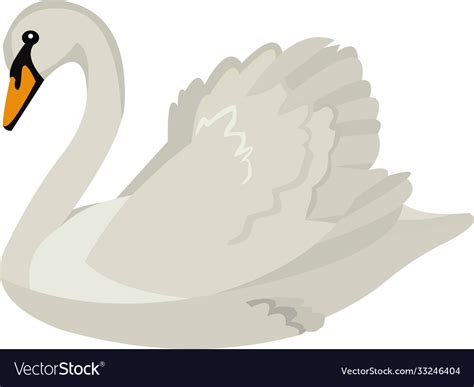 A Beautiful Cartoon Swan Royalty Free Vector Image