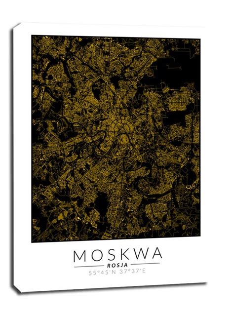 Obraz Na Płótnie Galeria Plakatu Moskwa Złota Mapa 40x60 Cm Galeria Plakatu Sklep Empik