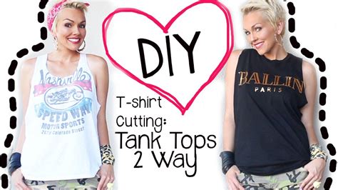 How do you change the back of a tank top? DIY How to Cut A T-Shirt 2 Ways into A Tank Top | Kandee ...