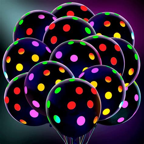 50 Pieces Uv Neon Balloons 10 Blacklight Glow Party Etsy