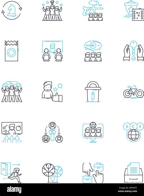 Transnational Communication Linear Icons Set Globalization Diaspora