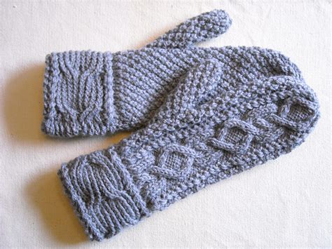 Ravelry Two Needle Cable Mittens Medium Worsted Pattern By Patons