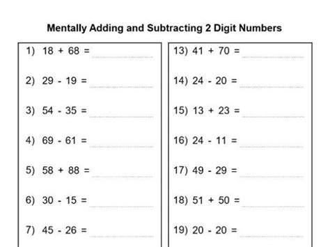 2nd Grade Mental Math Worksheets - Worksheets Master