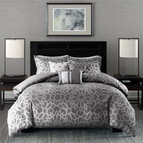 Madison Park Elena 6 Piece King Cal King Size Duvet Cover Set In Grey