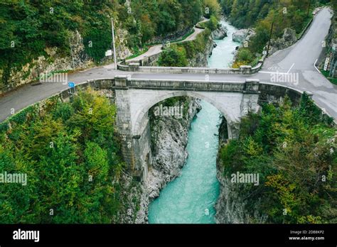 Napoleons Bridge Across Soca River Kobarid Slovenia Stock Photo Alamy