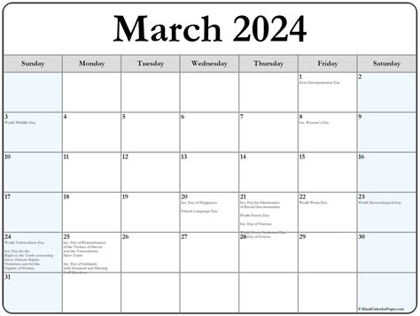 March 2024 Calendar With Holidays Usa Tami Zorina
